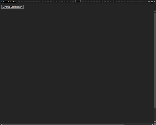 The Tool Window opens with an empty canvas and a button to generate a class diagram