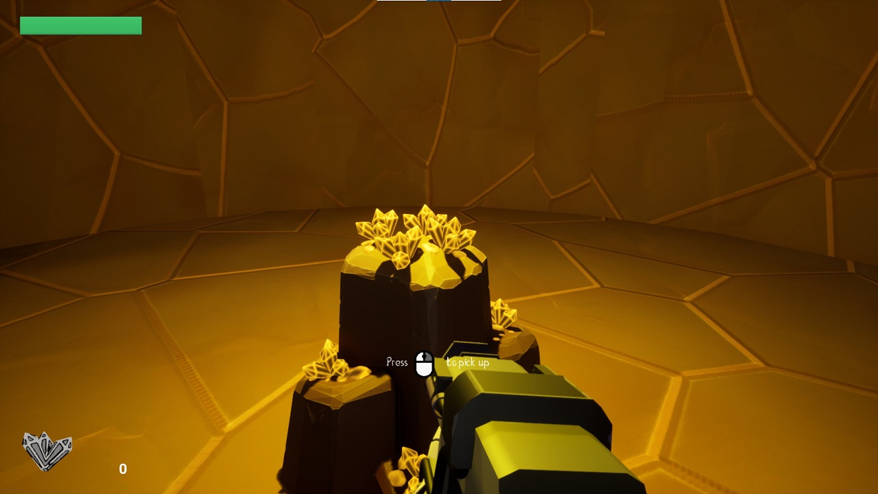 Player picks up crystals to fill their gun