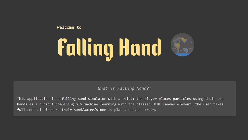 Falling Hand home screen