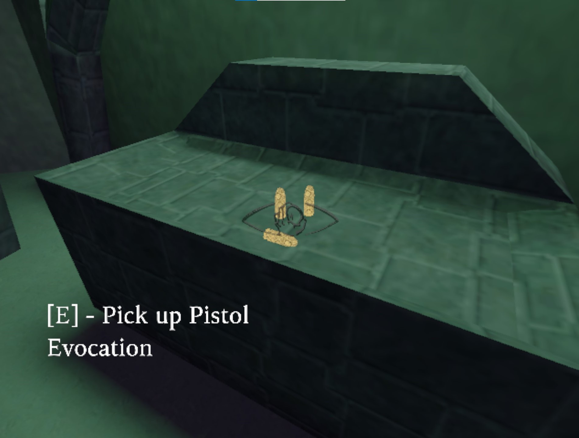 The player observes some bullet-shaped pills