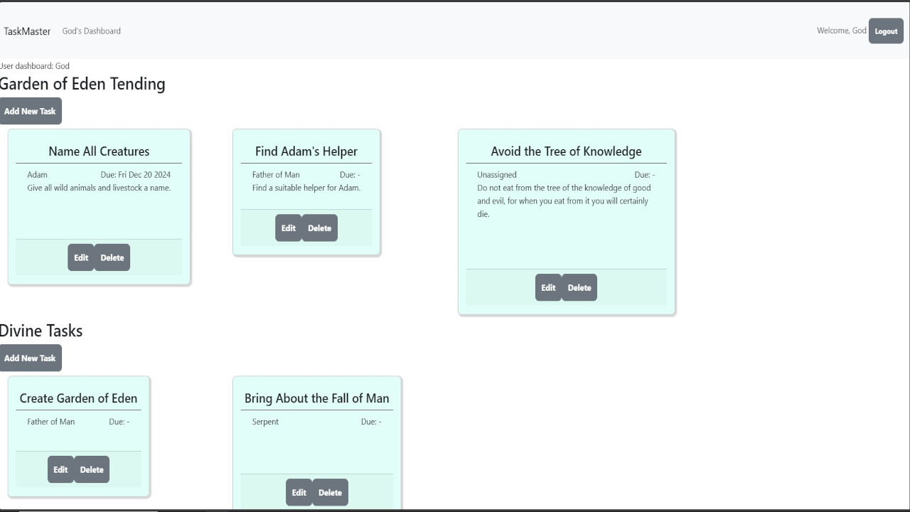 TaskMaster taskboard